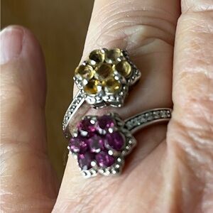 Amethyst & Citrine Size 8.   Bypass